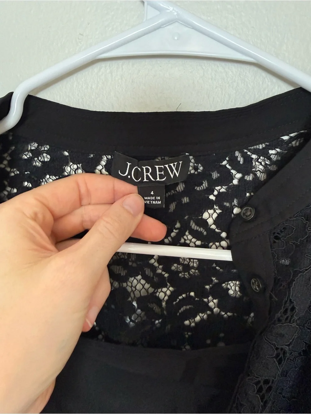 J. Crew Black Lace Button-Down Shirt